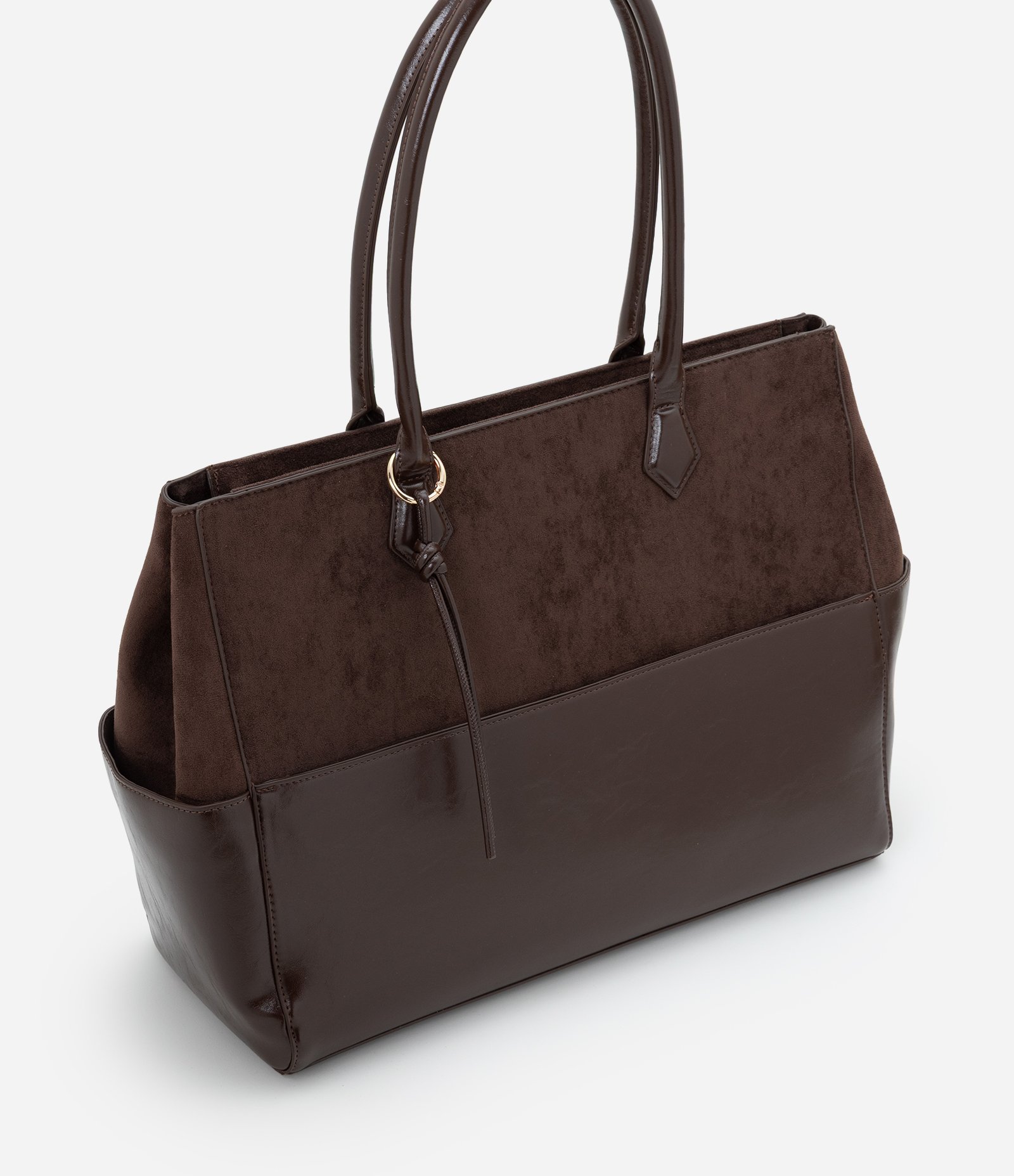 Bolsa Shopper Grande em Suede Marrom 2