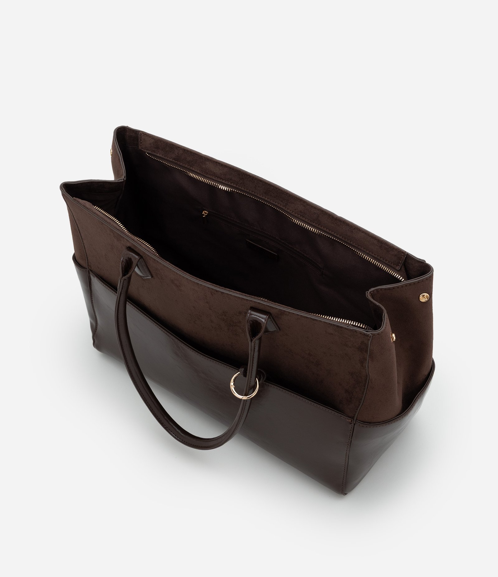 Bolsa Shopper Grande em Suede Marrom 7