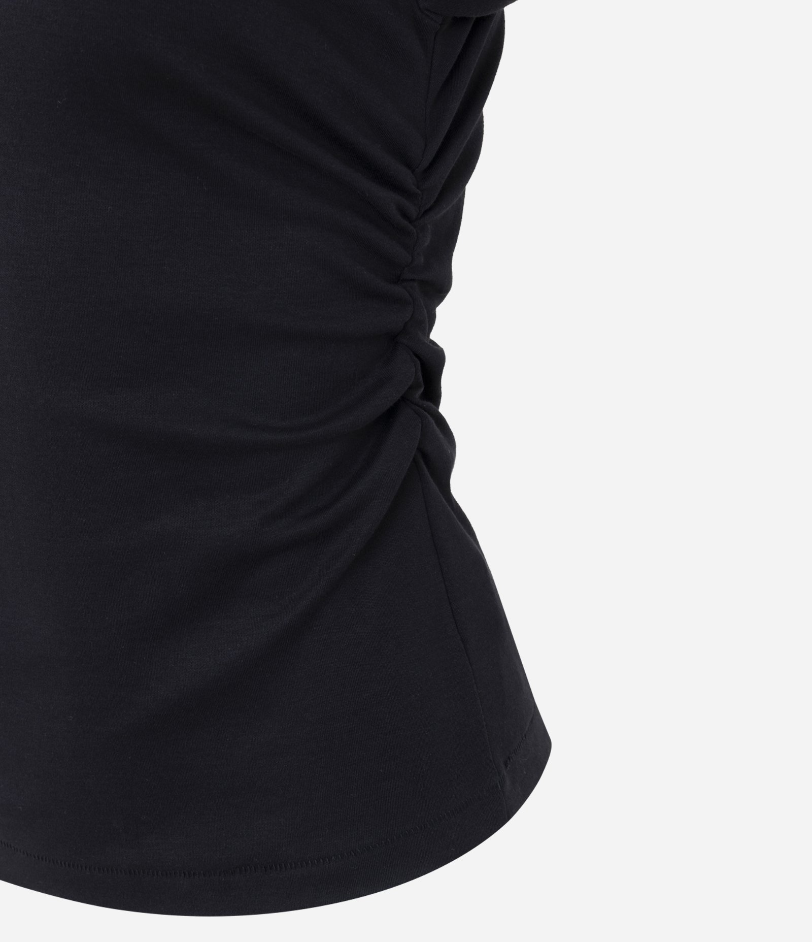 Blusa Manga Longa com Franzido na Cintura em Algodão Peruano Preto 7