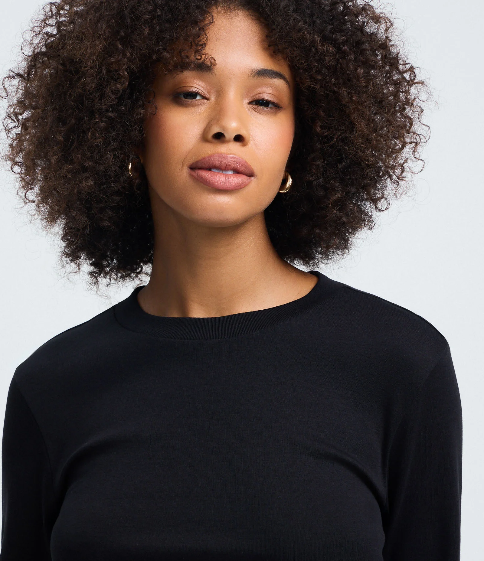 Blusa Manga Longa com Franzido na Cintura em Algodão Peruano Preto 4