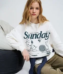 Moletom Fechado com Estampa Snoopy Sunday
