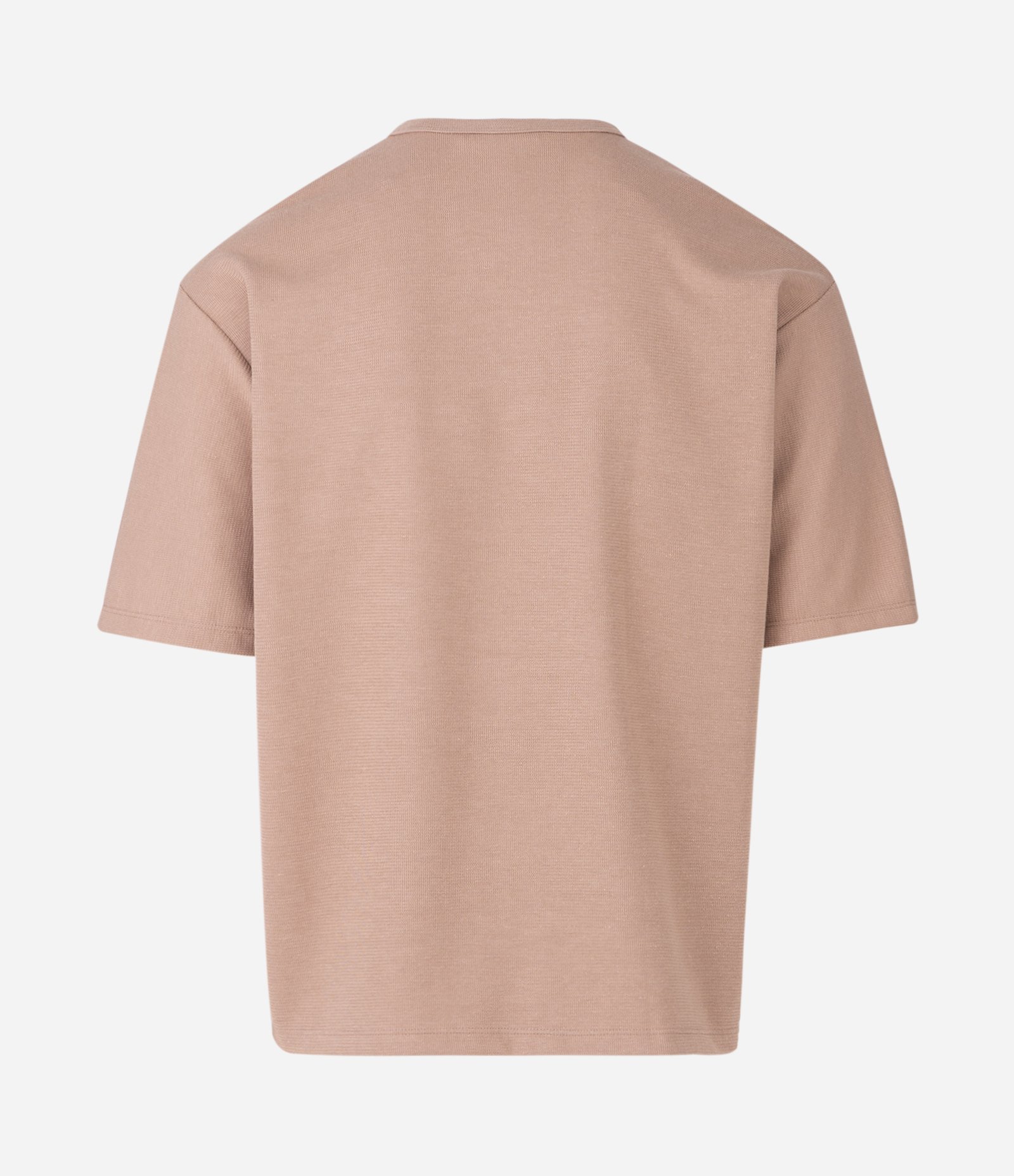 Camiseta Boxy Manga Curta com Textura Bege 2