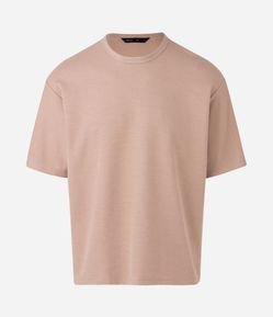 Camiseta Boxy Manga Curta com Textura