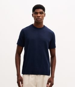 Camiseta Regular Manga Curta Texturizada