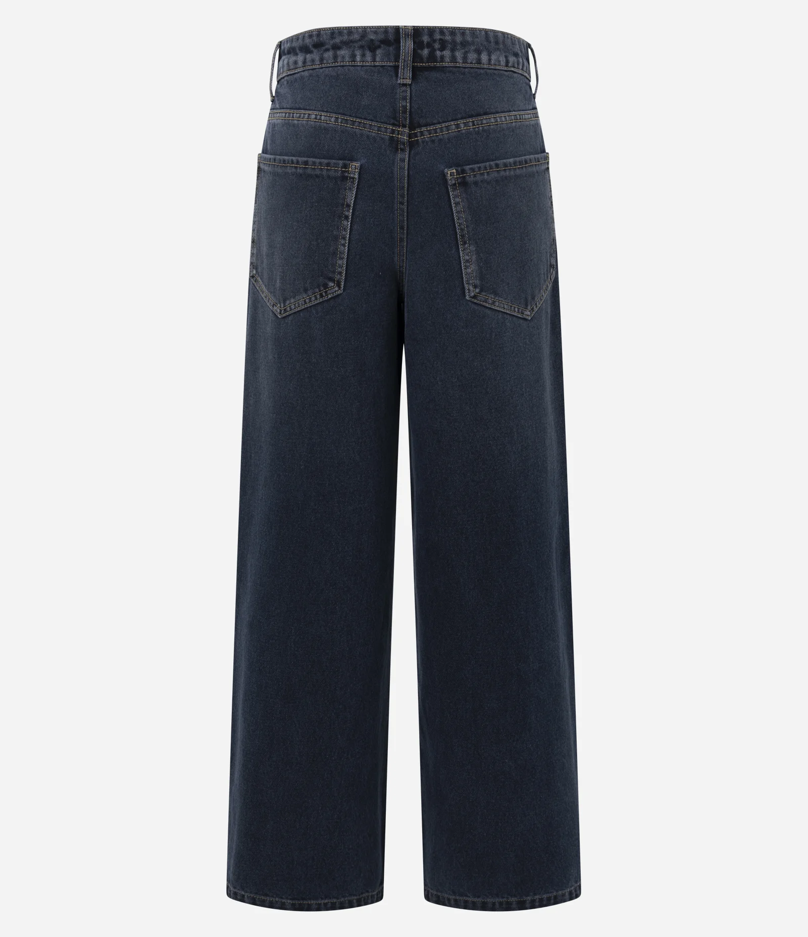 Calça Wide Leg em Jeans com Cintura Baixa Azul Escuro 2