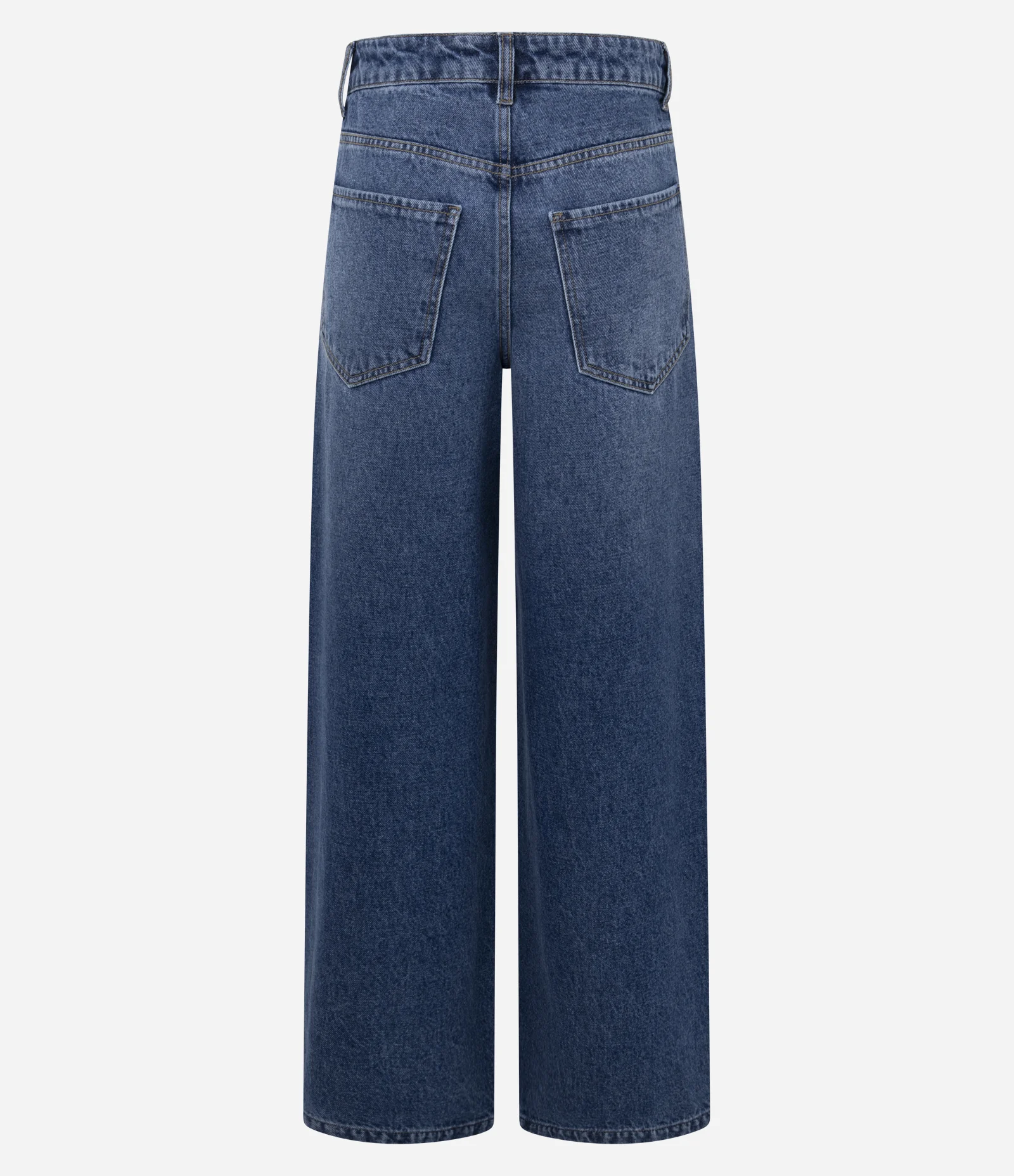 Calça Wide Leg em Jeans com Cintura Baixa Azul Médio 2