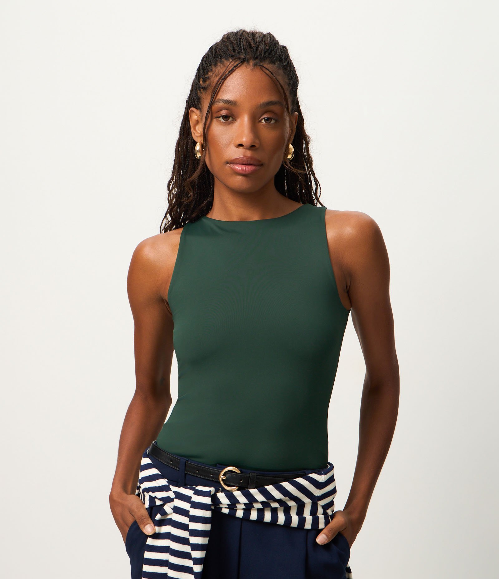 Blusa em Poliamida com Gola Redonda Verde 1