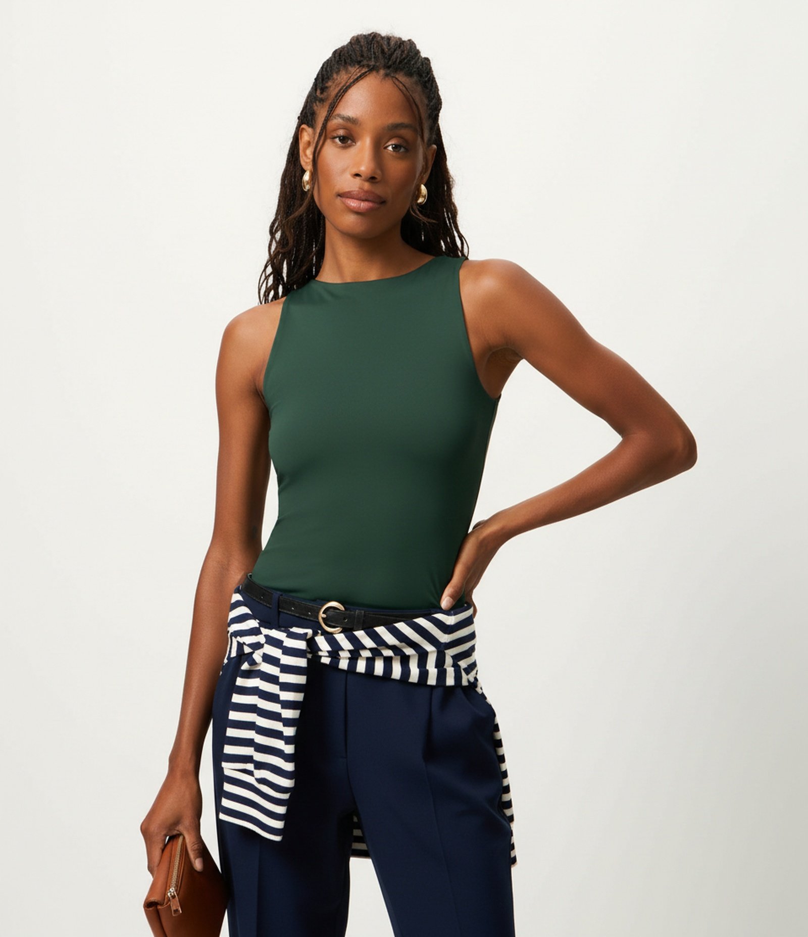 Blusa em Poliamida com Gola Redonda Verde 4