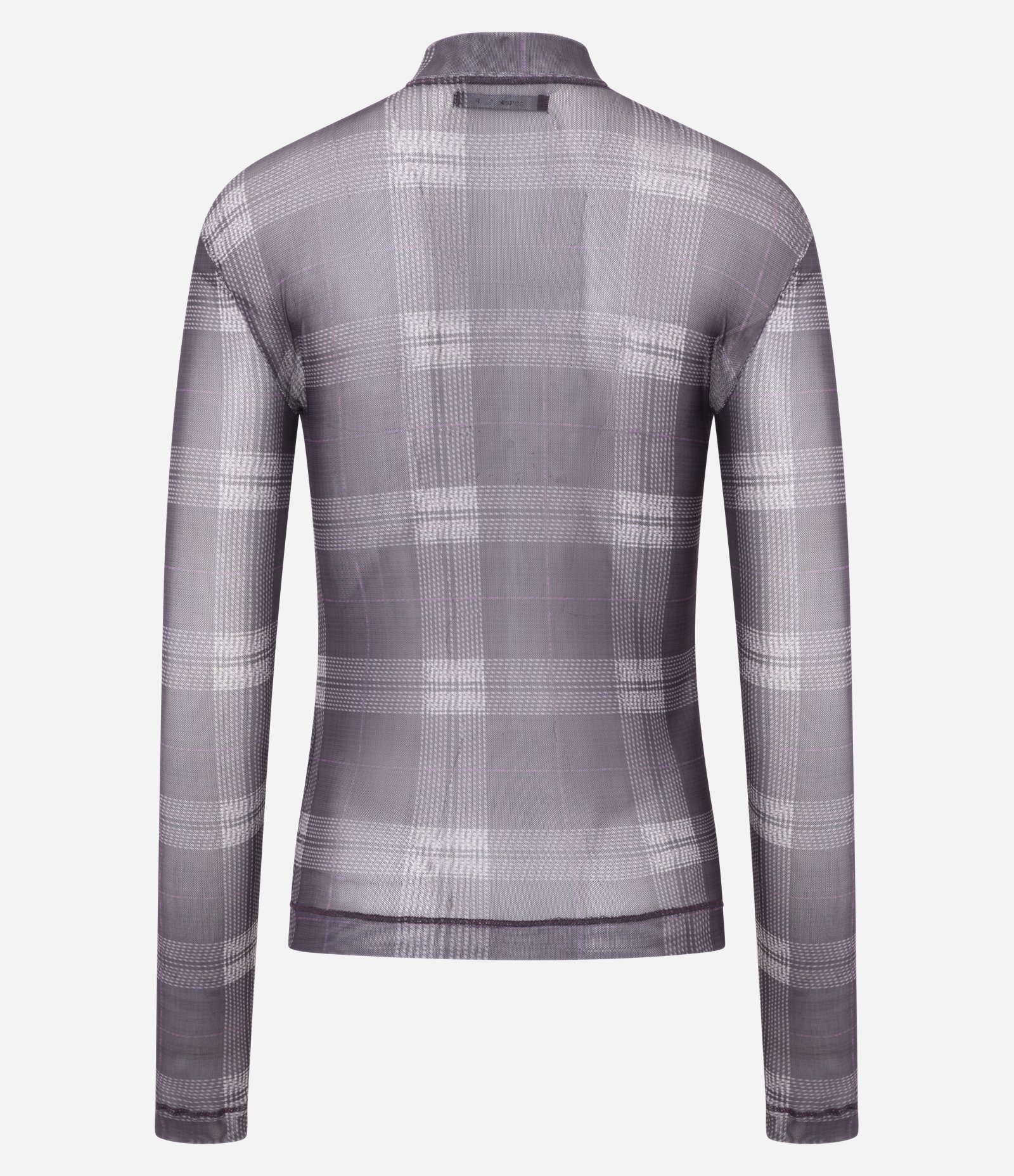 Blusa em Tule com Estampa Xadrez Cinza 7