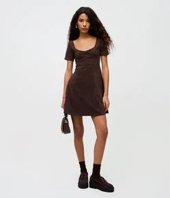 Vestido Evasê em Ponto Roma com Decote V