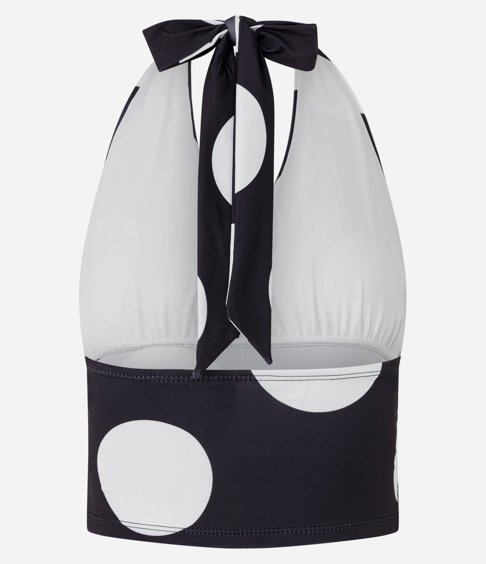 Blusa Frente Única em Malha Gelada com Poá Graúdo Preto 8