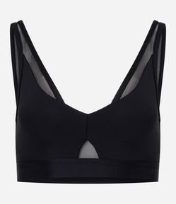 Top Esportivo Microfibra com Detalhe em Tule