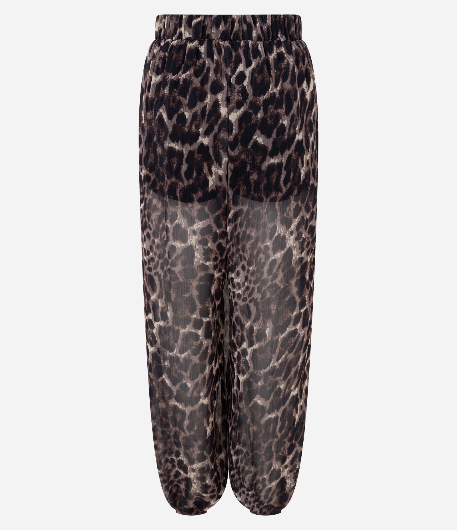 Calça Aladim em Chiffon Animal Print Marrom 6