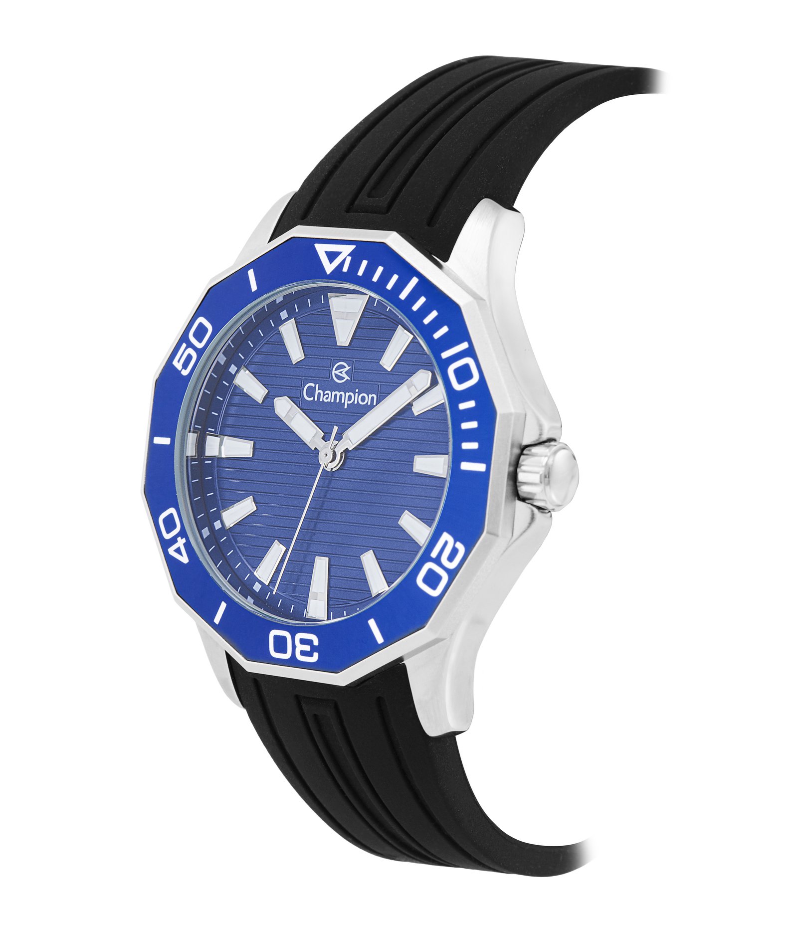 Relógio Silicone Masculino Analógico com Caixa em Metal e Pulseira em Silicone Champion Preto 2