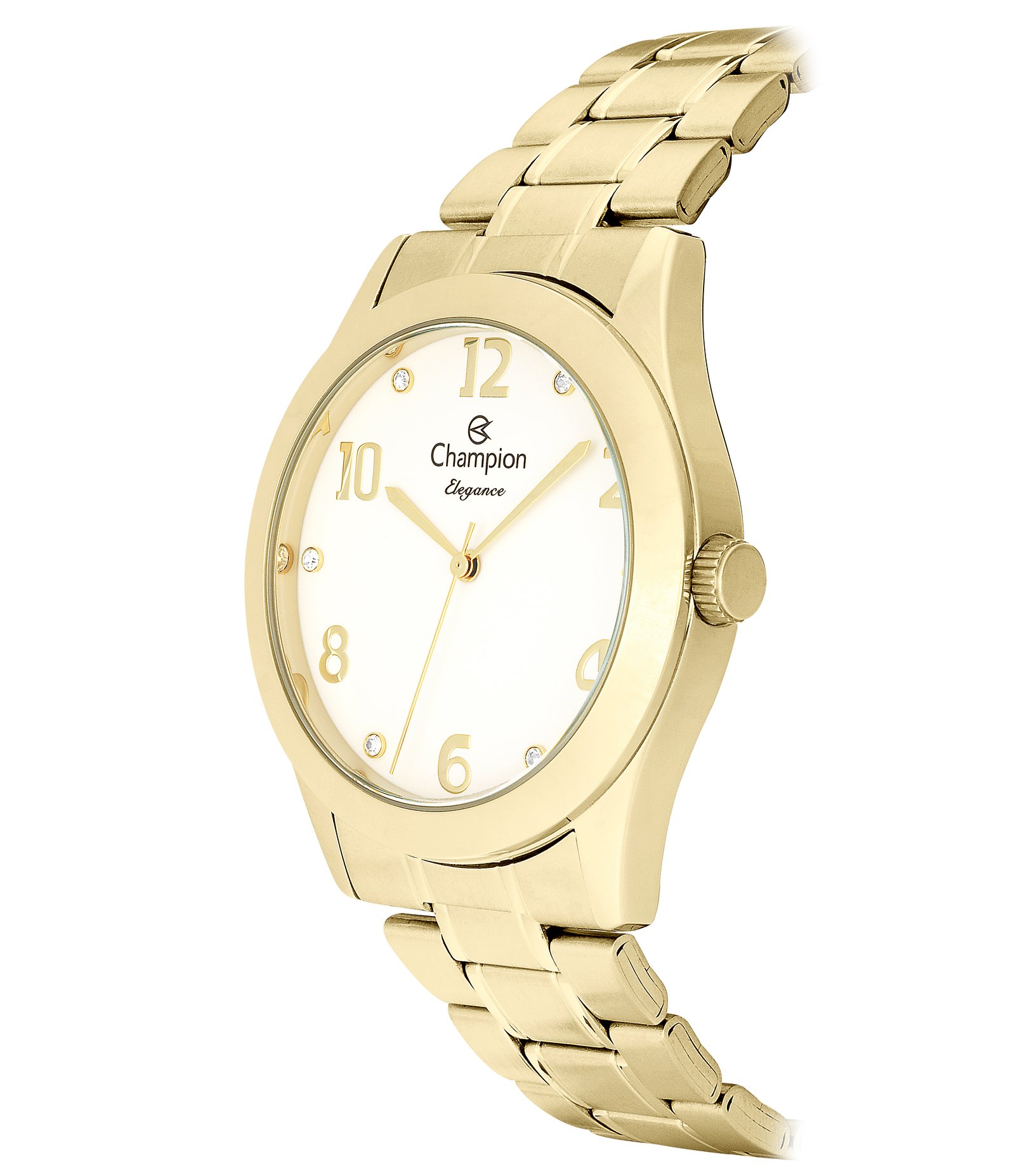 Kit Relógio SJ Feminino Analógico com Caixa em Metal e Pulseira em Champion Dourado 2