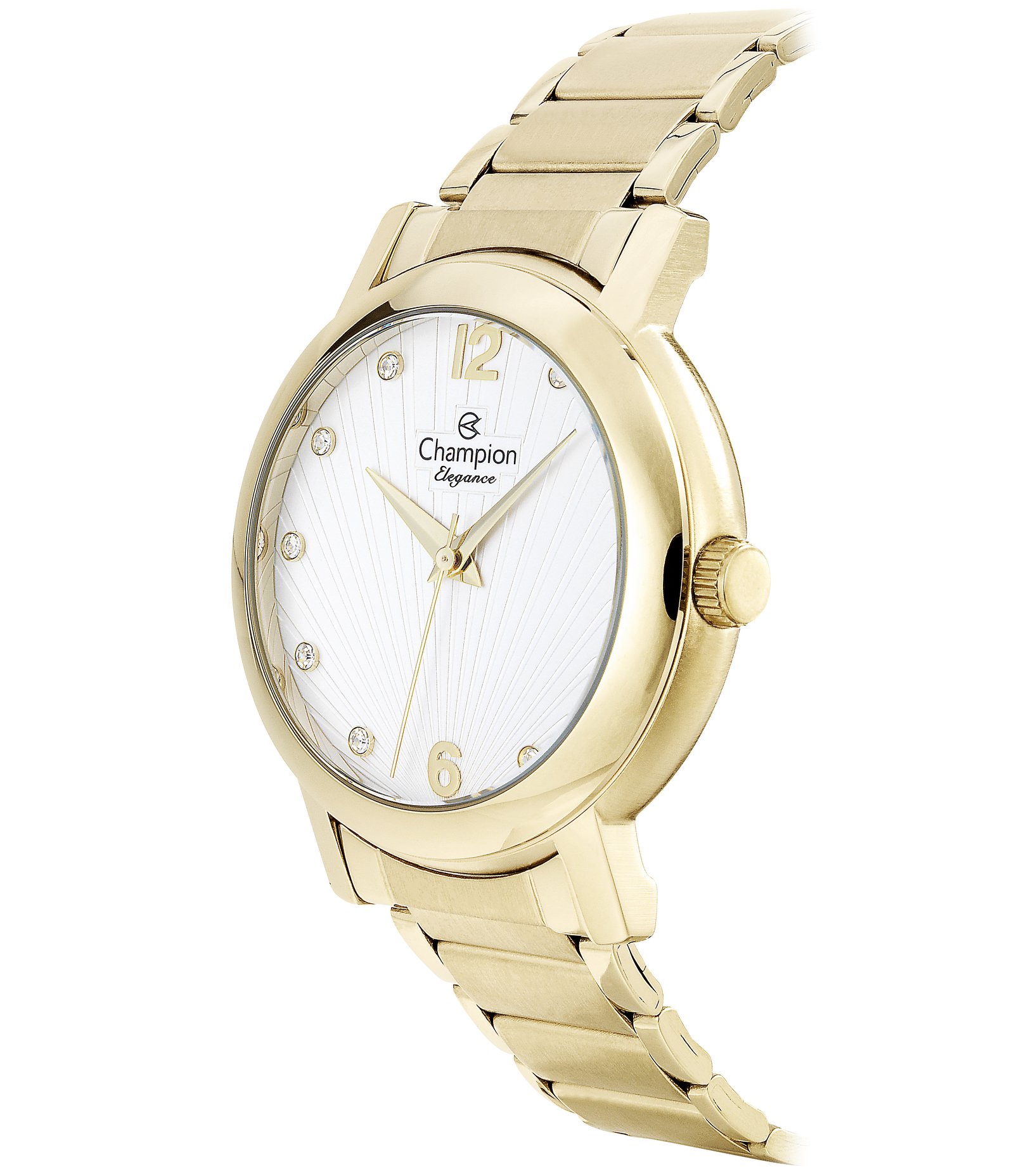 Kit Relógio Analógico Aço Feminino Champion Dourado 2