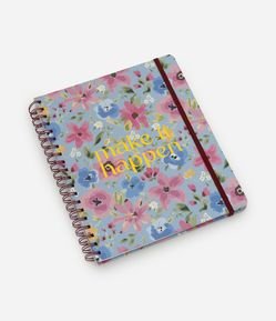 Caderno de Capa Dura com Estampa Floral