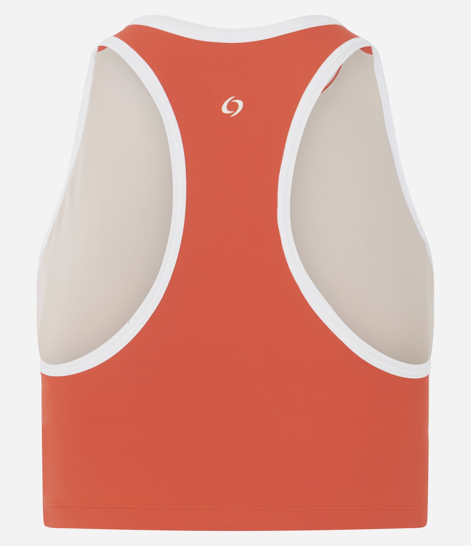 Top Esportivo em Microfibra Gola Halter com Zíper Laranja 6