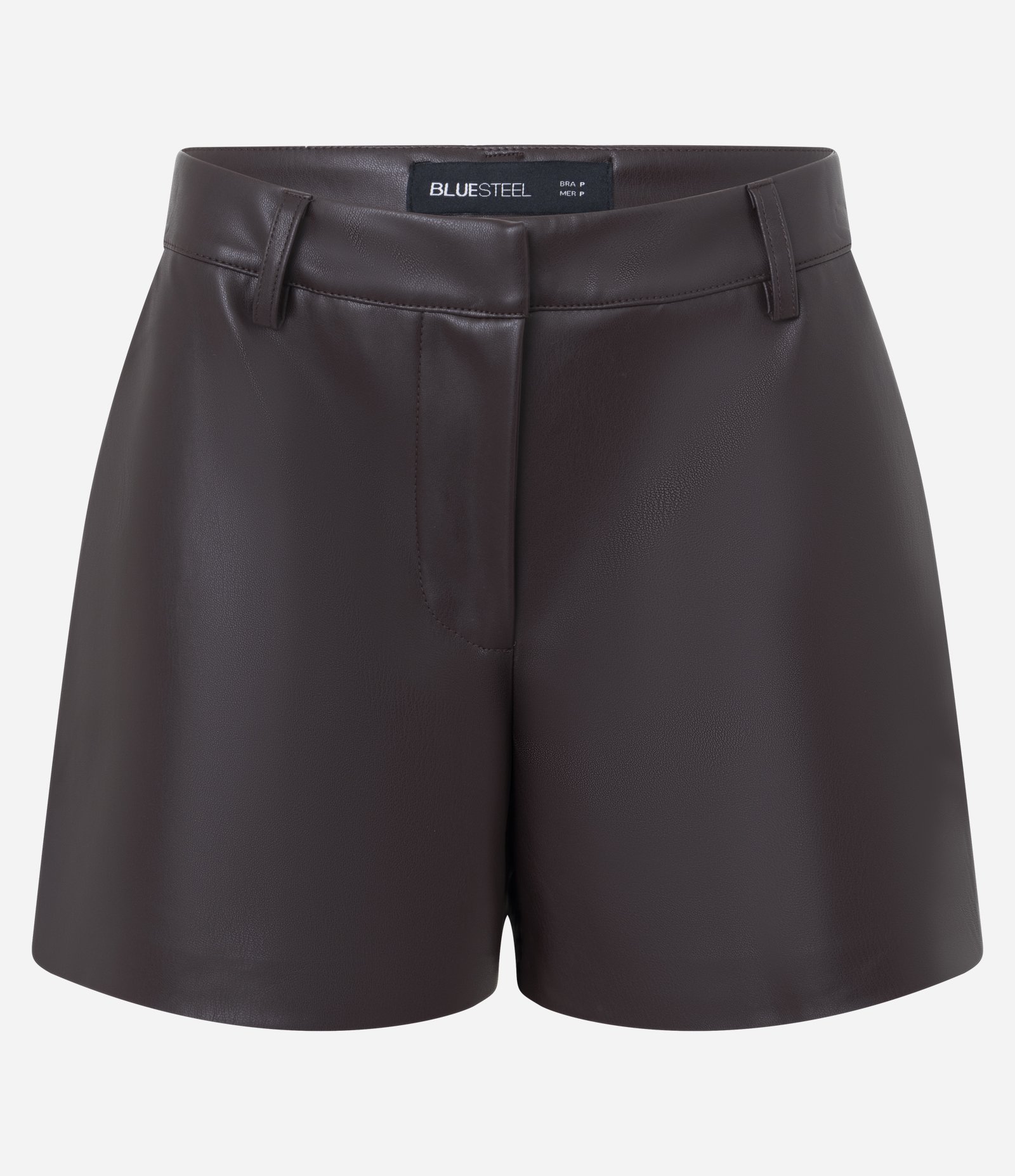 Short Reto em PU Marrom 1