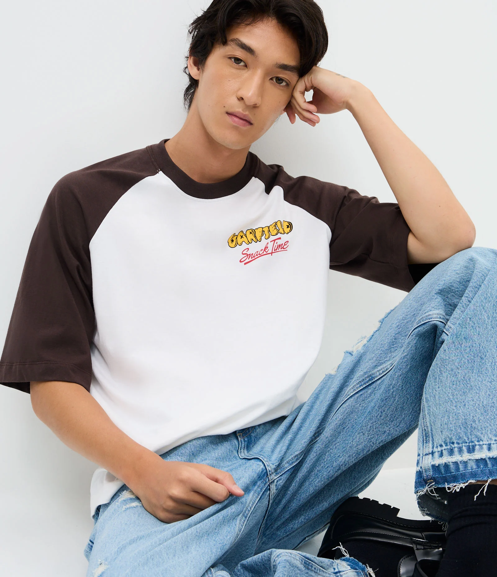 Camiseta Manga Curta em Algodão Garfield Branco 2