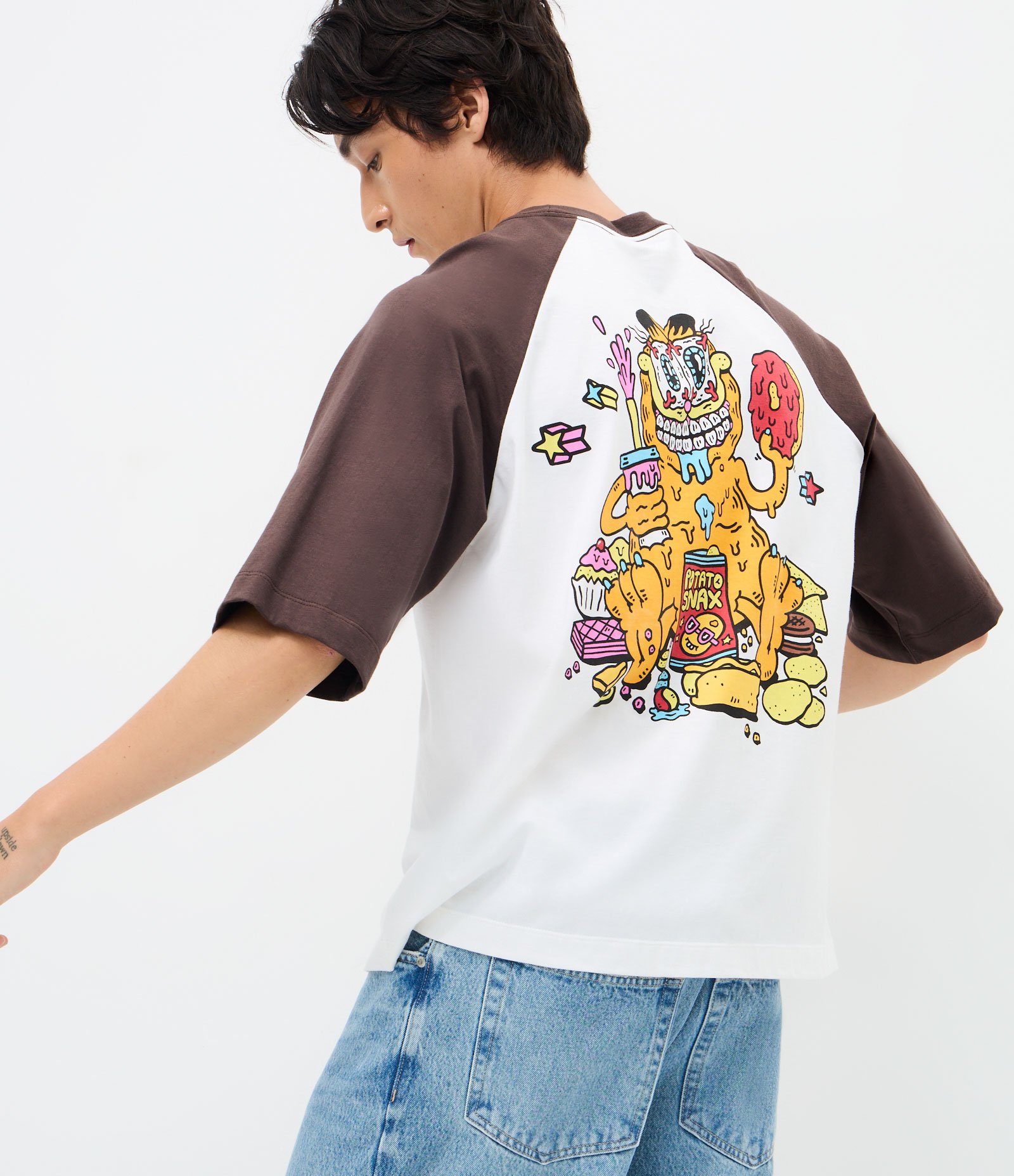 Camiseta Manga Curta em Algodão Garfield Branco 1