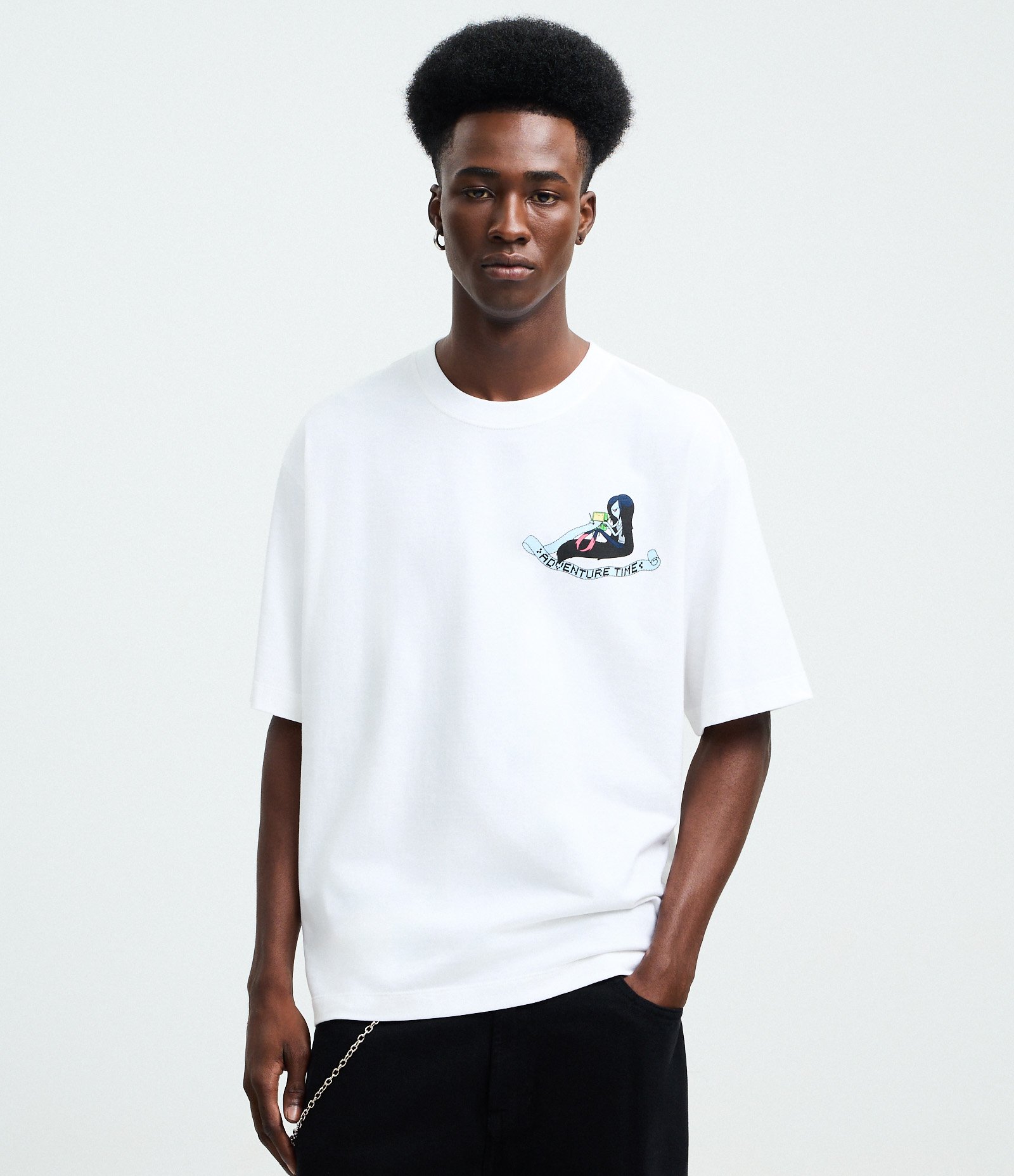 Camiseta Manga Curta em Algodão com Estampa Hora de Aventura Branco 3