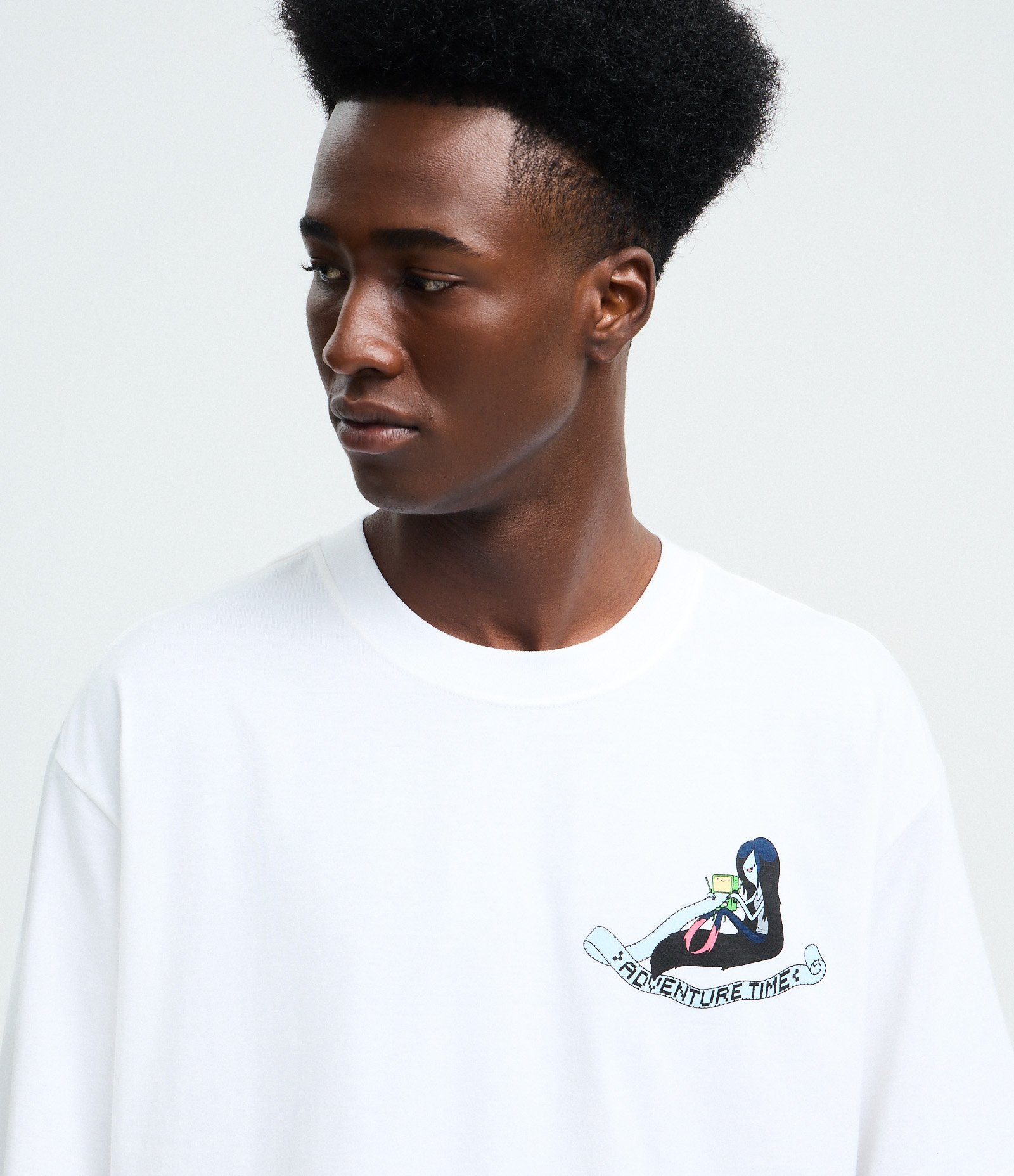 Camiseta Manga Curta em Algodão com Estampa Hora de Aventura Branco 4