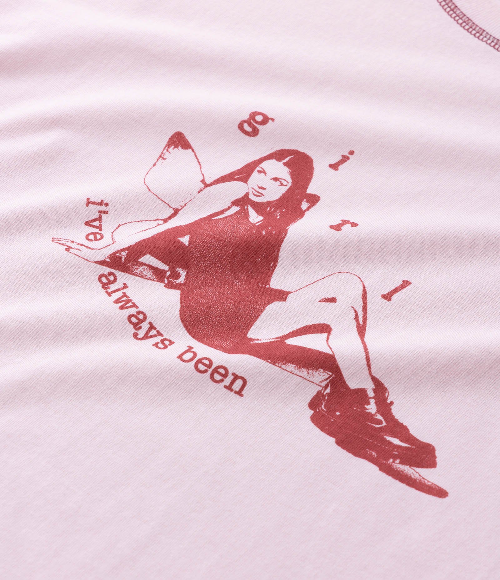 Camiseta Manga Curta em Algodão com Estampa Girl Rosa 8