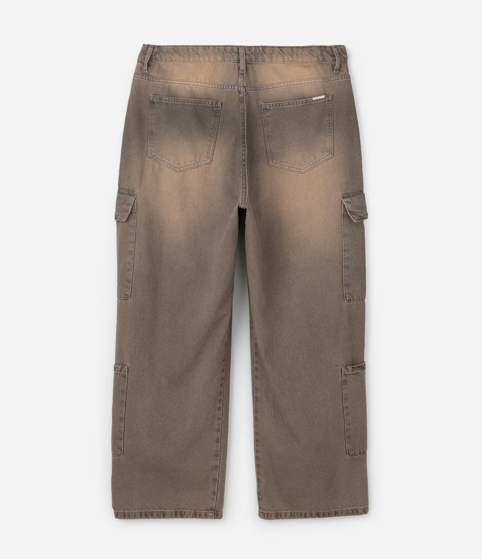 Calça Wide em Jeans com Bolsos Cargo Curve & Plus Size Marrom 2