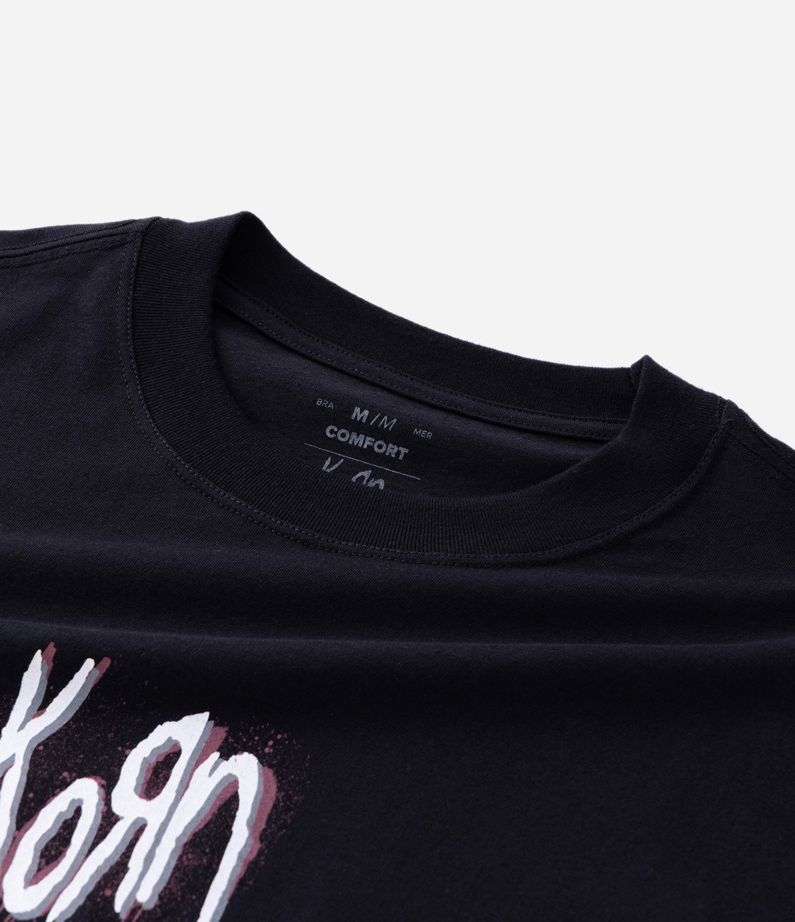 Camiseta Manga Curta em Algodão do Korn Preto 7