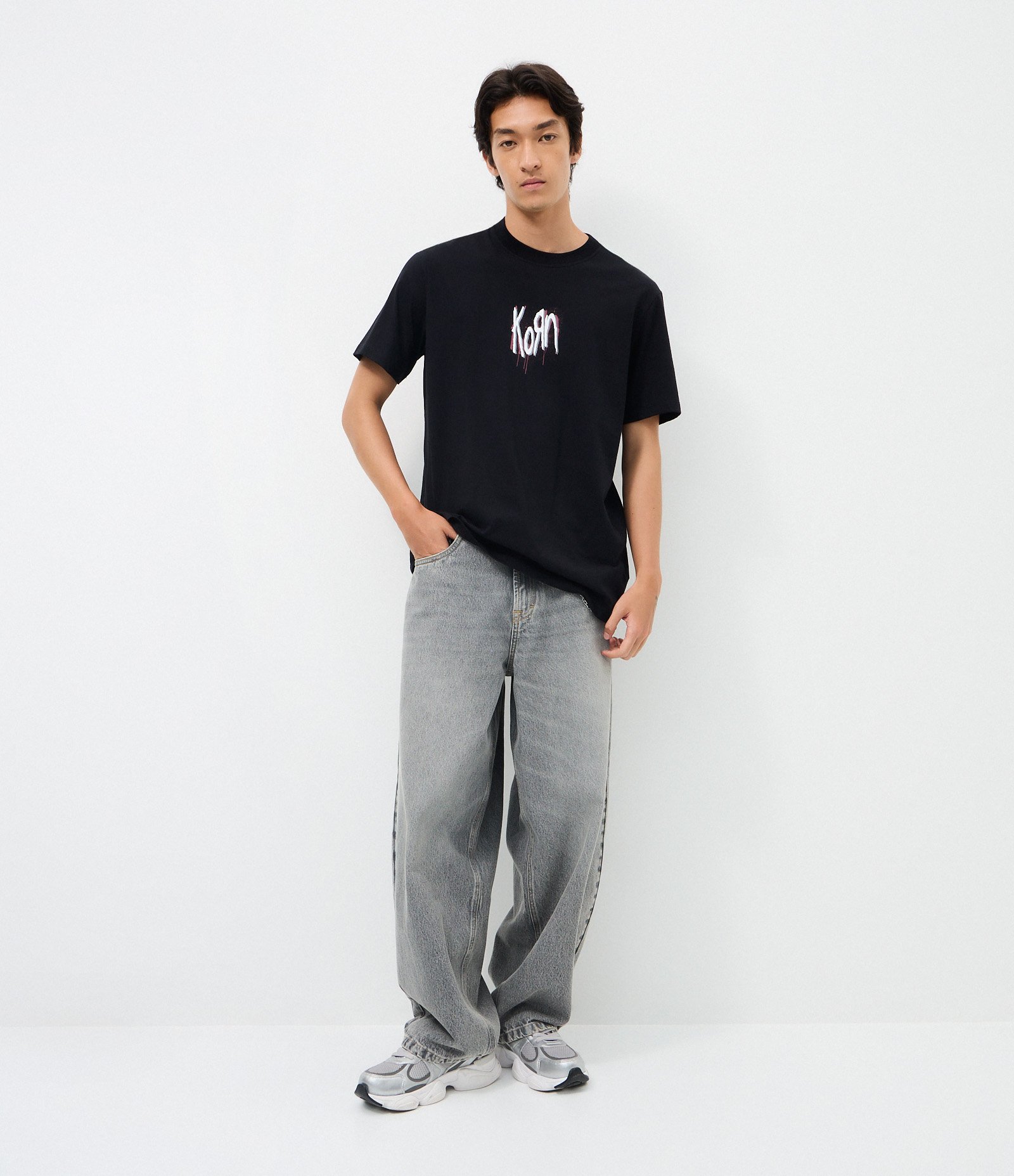 Camiseta Manga Curta em Algodão do Korn Preto 2