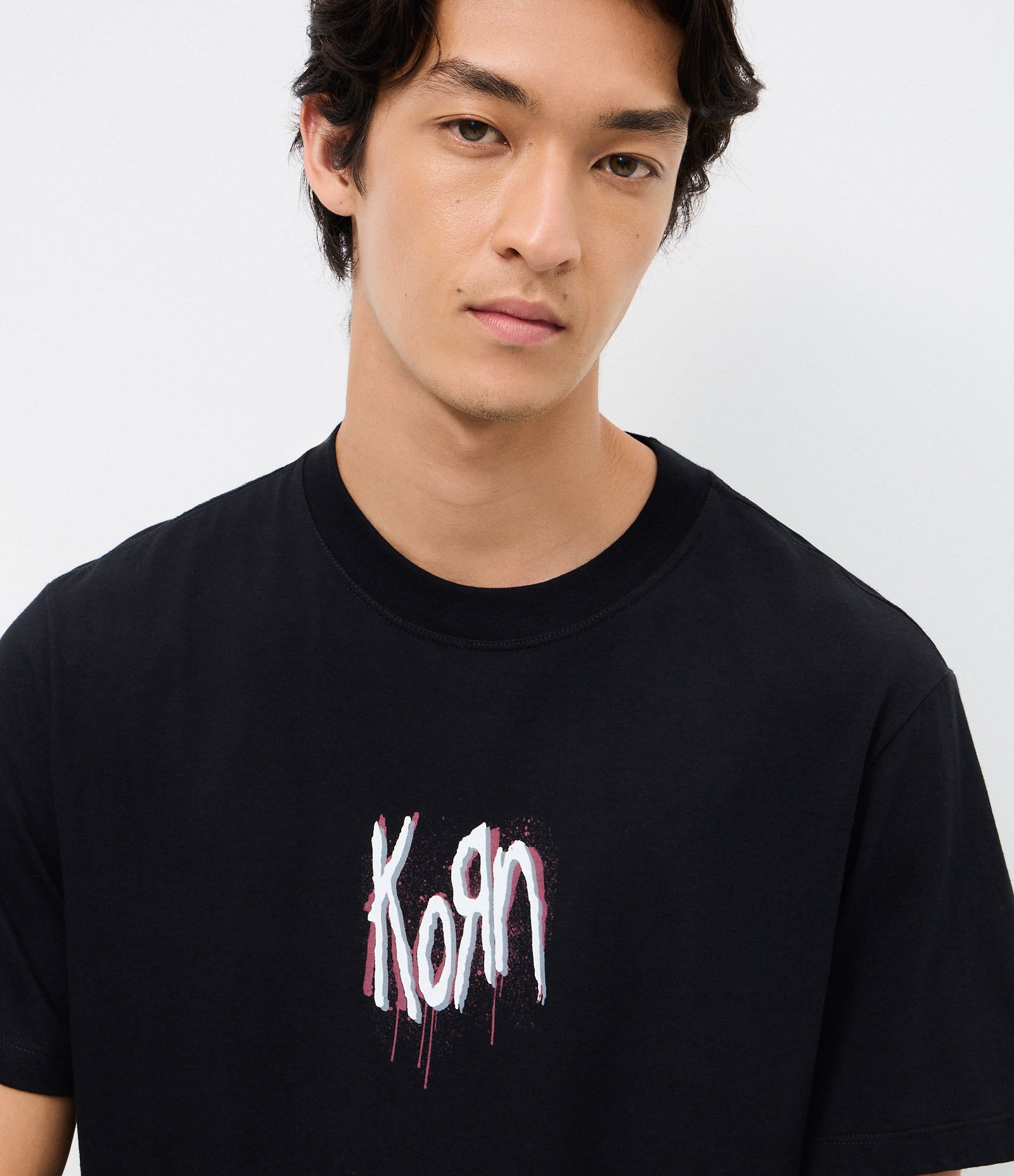 Camiseta Manga Curta em Algodão do Korn Preto 4
