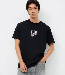 Camiseta Manga Curta em Algodão do Korn