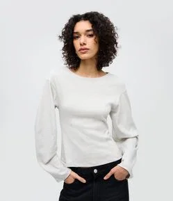 Blusa Regular com Manga Longa Ampla