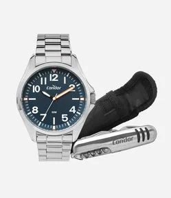 Kit Relógio Analógico Condor Aço Modelo CO2035NDY K4A