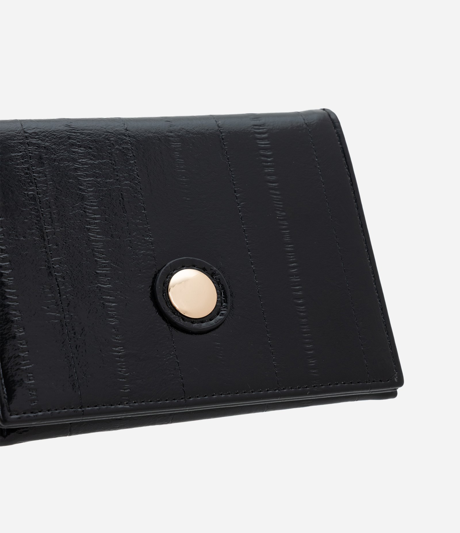 Carteira Envelope Pequena em PU Texturizado Preto 2