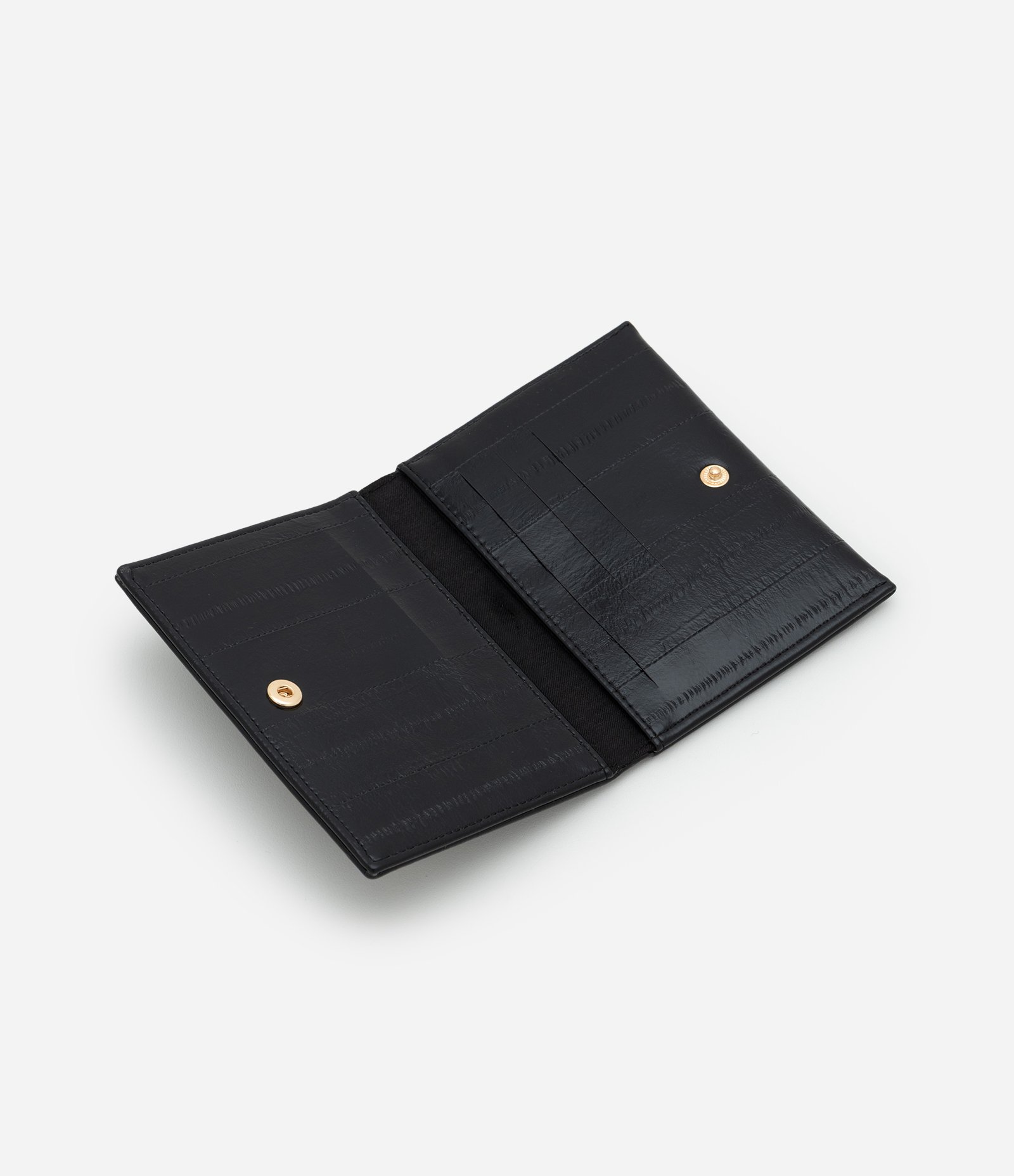 Carteira Envelope Pequena em PU Texturizado Preto 3