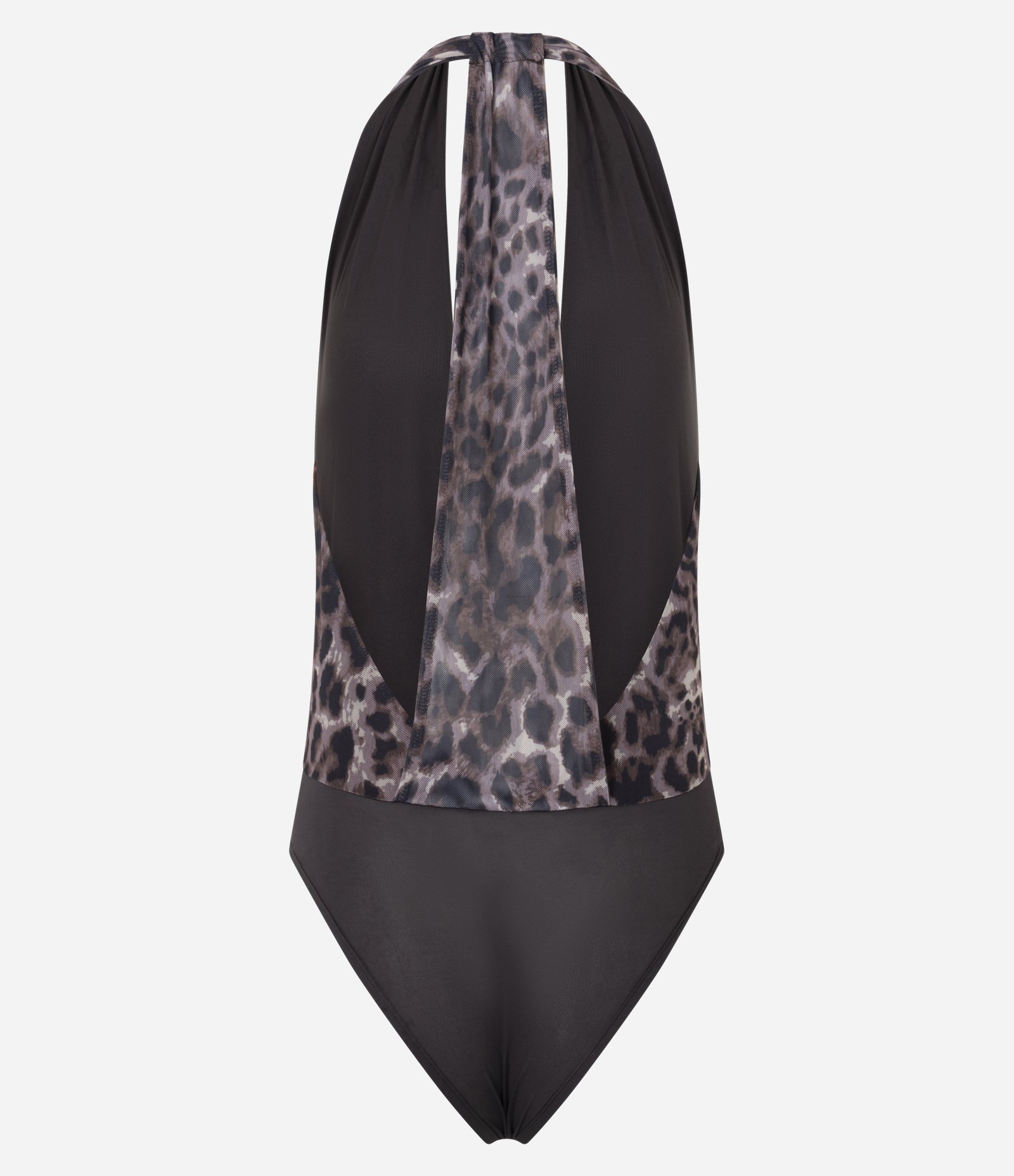 Body Frente Única em Tule Animal Print Marrom 6
