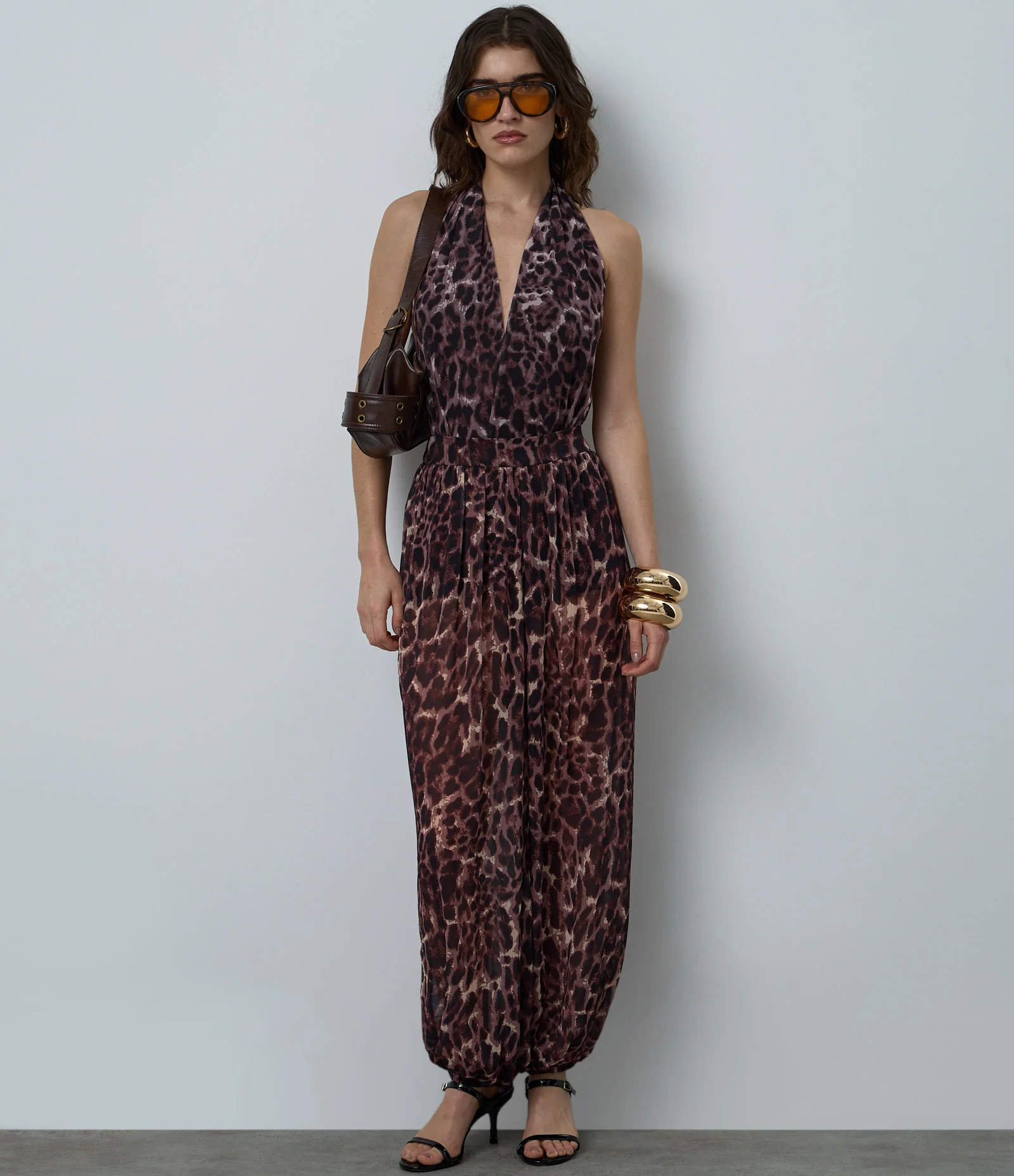 Body Frente Única em Tule Animal Print Marrom 2