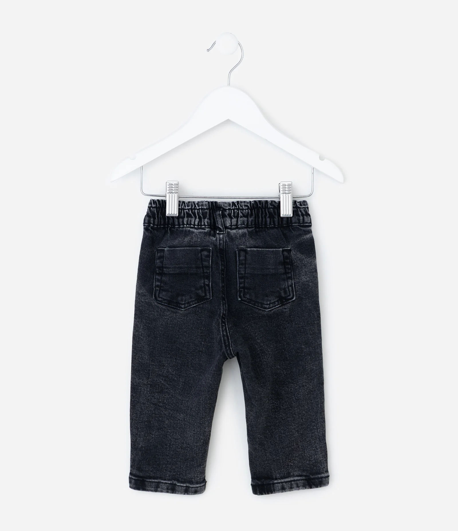 Calça Infantil em Jeans com Cós Elástico – Tam 3 a 18 Meses Preto 2