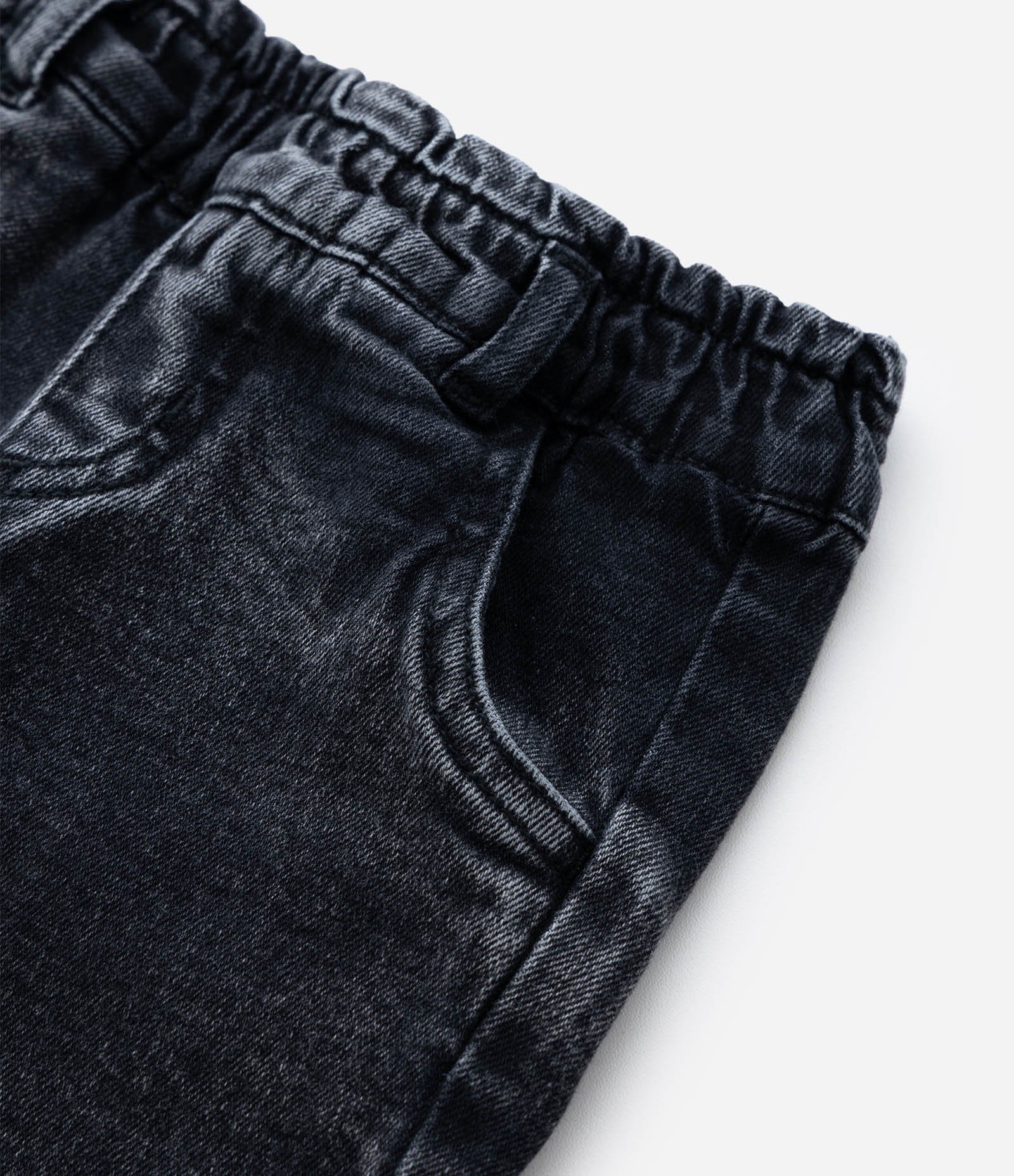 Calça Infantil em Jeans com Cós Elástico – Tam 3 a 18 Meses Preto 4