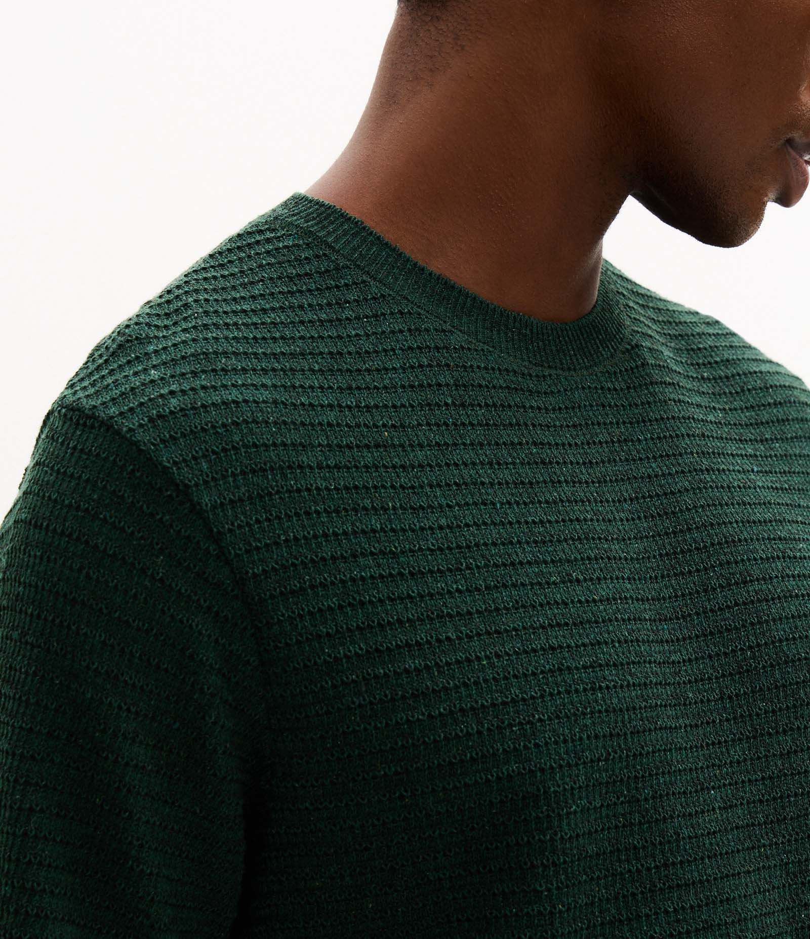 Camiseta Manga Curta em Tricoline Texturizada Verde 3