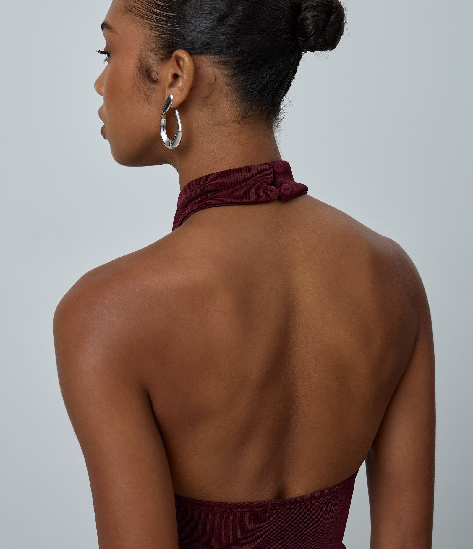 Body Halter em Ribana com Fechamento na Gola Bordô 4