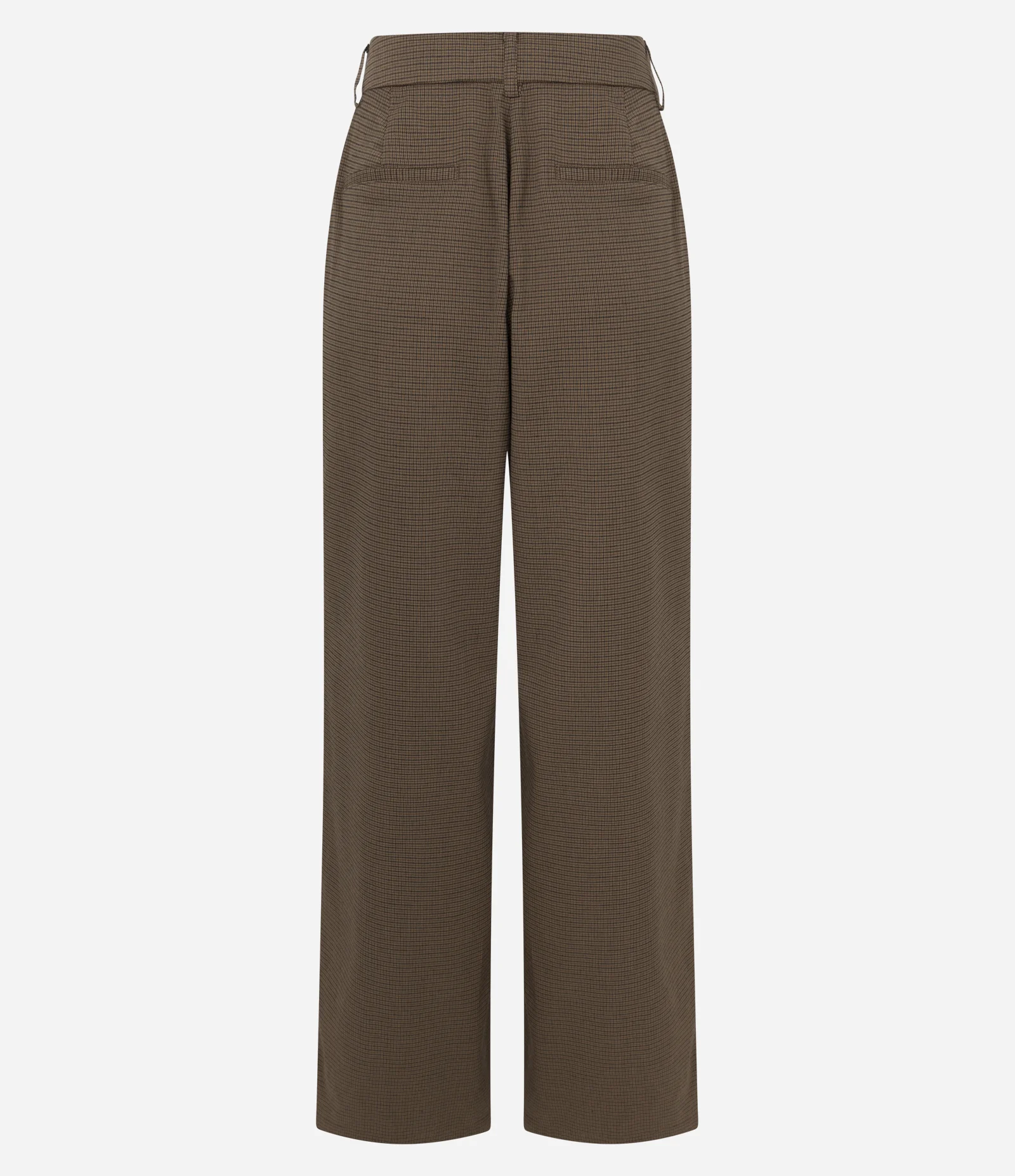 Calça Reta Alfaiatada com Estampa Pied de Poule Marrom 2