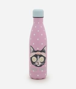 Garrafa em Aço Inoxidável com Estampa de Gato 750ml
