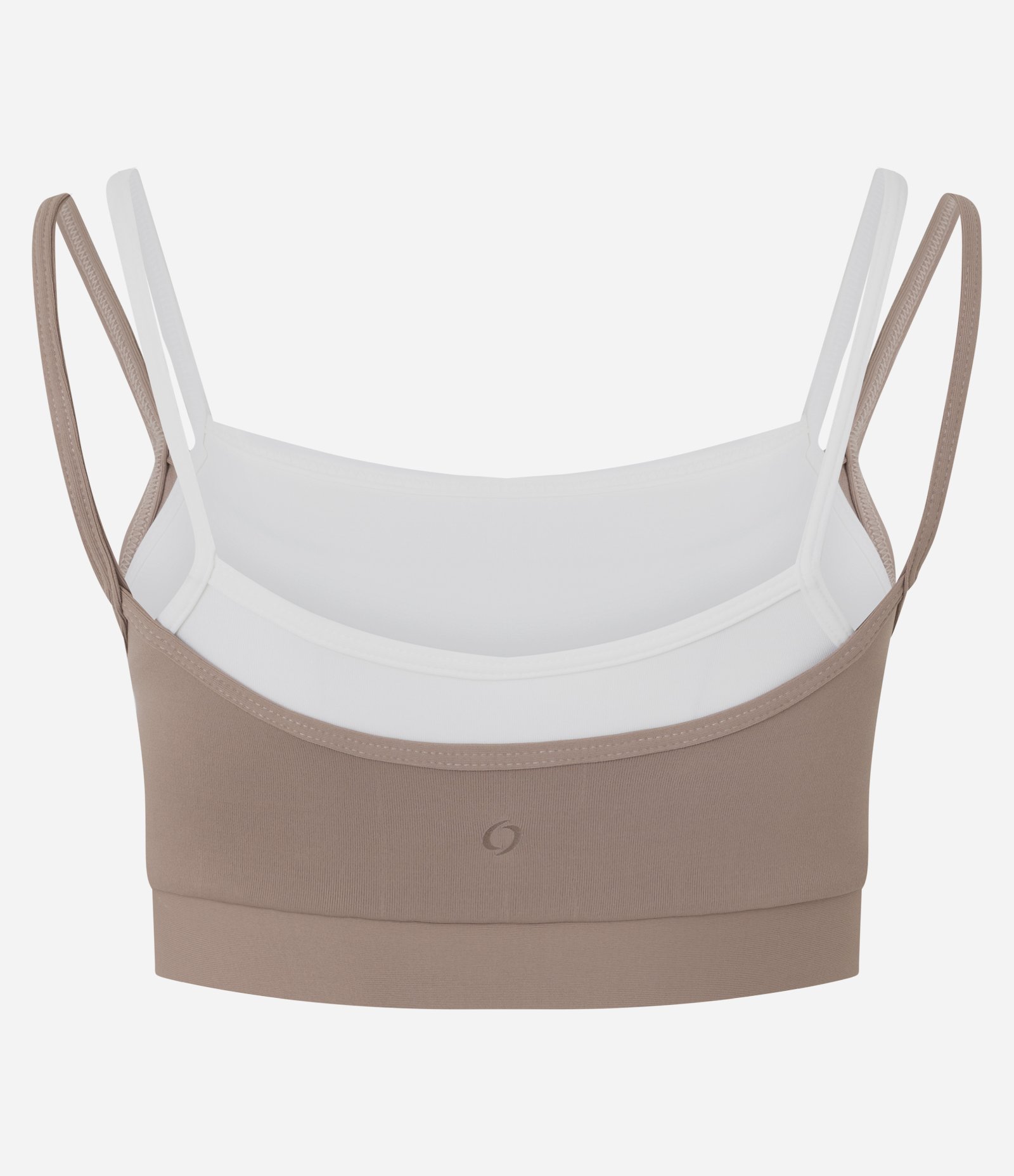 Top Esportivo em Microfibra com Sobreposição Bege/Branco 6