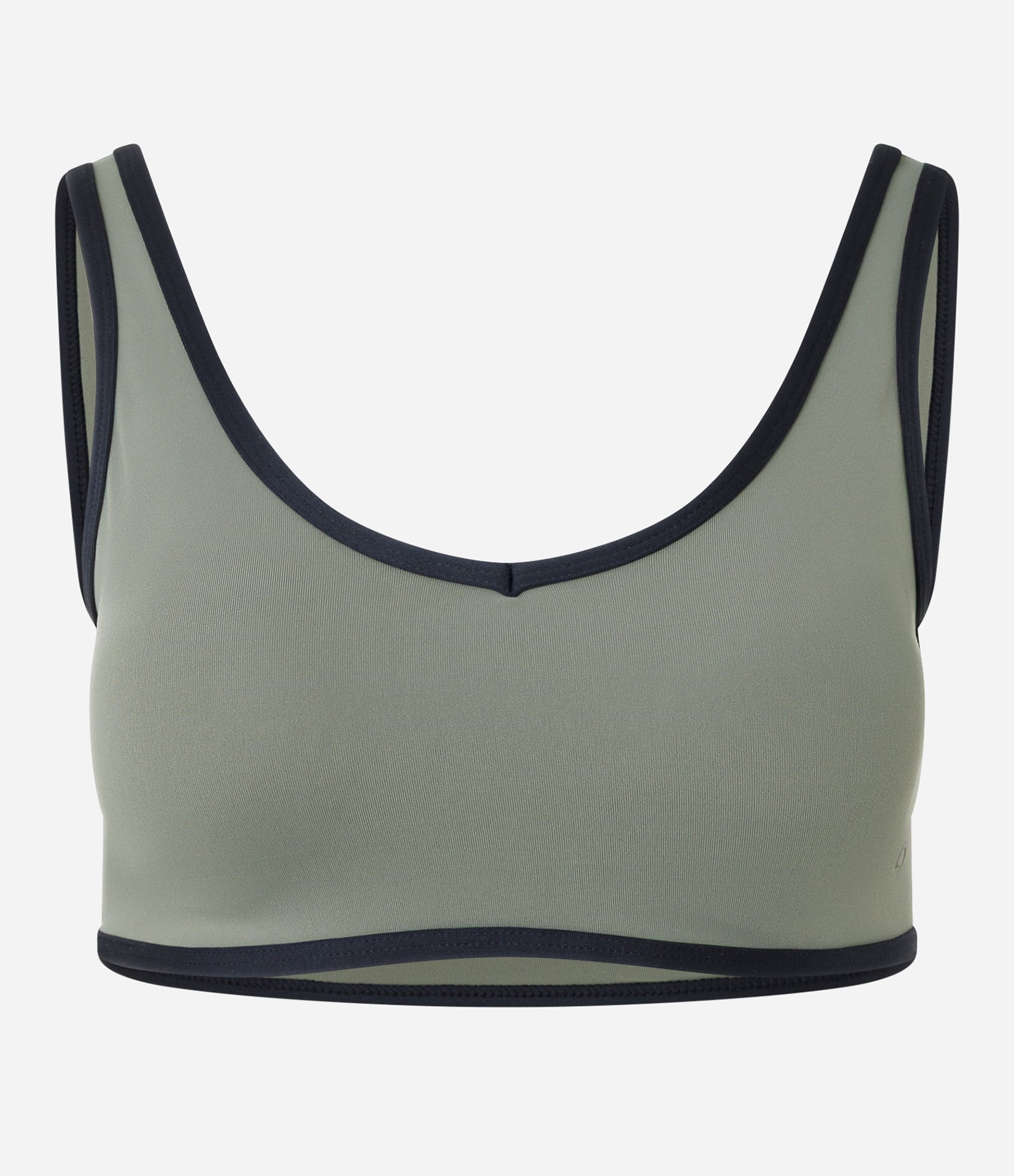 Top Esportivo com Bojo e Decote em V Cinza 1