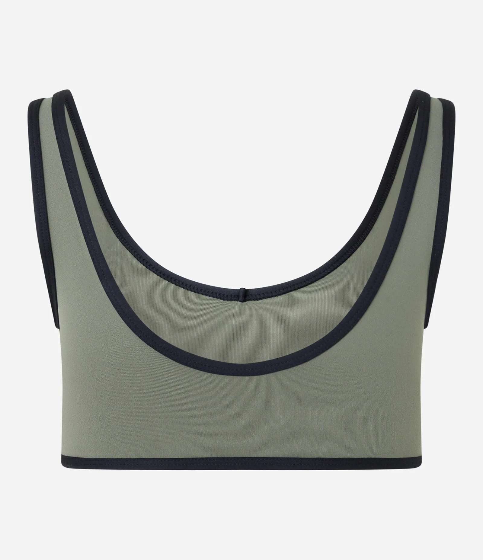 Top Esportivo com Bojo e Decote em V Cinza 2