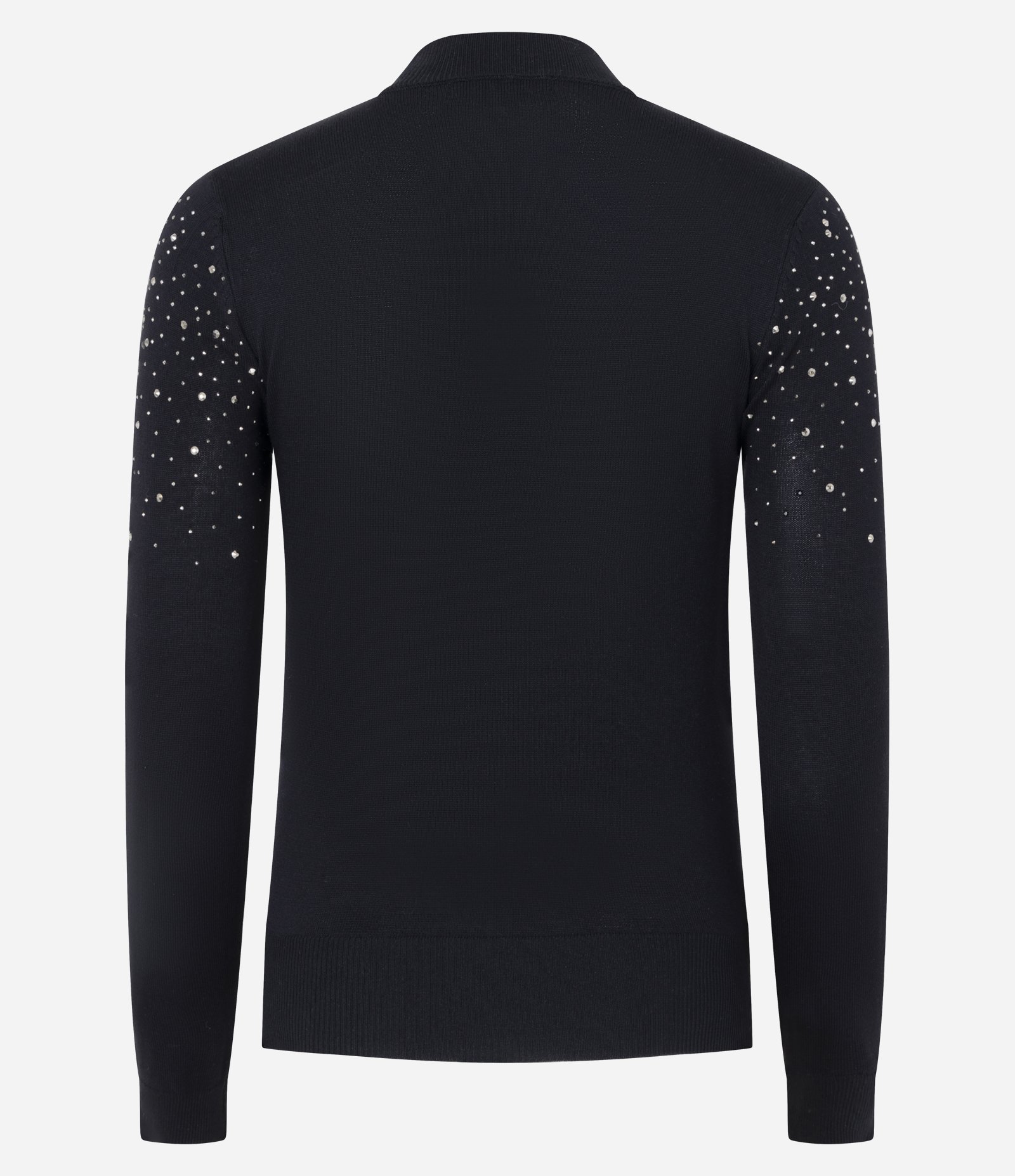 Blusa Regular em Tricô com Aplicação de Brilhos Preto 3
