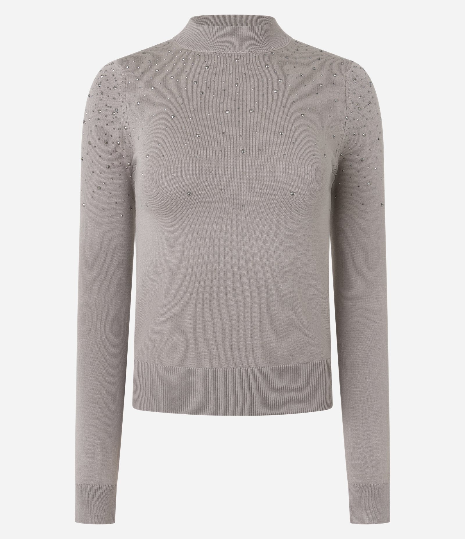 Blusa Regular em Tricô com Aplicação de Brilhos Lilás 1
